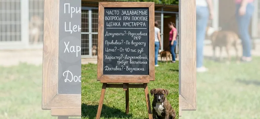Часто задаваемые вопросы при покупке щенка амстаффа