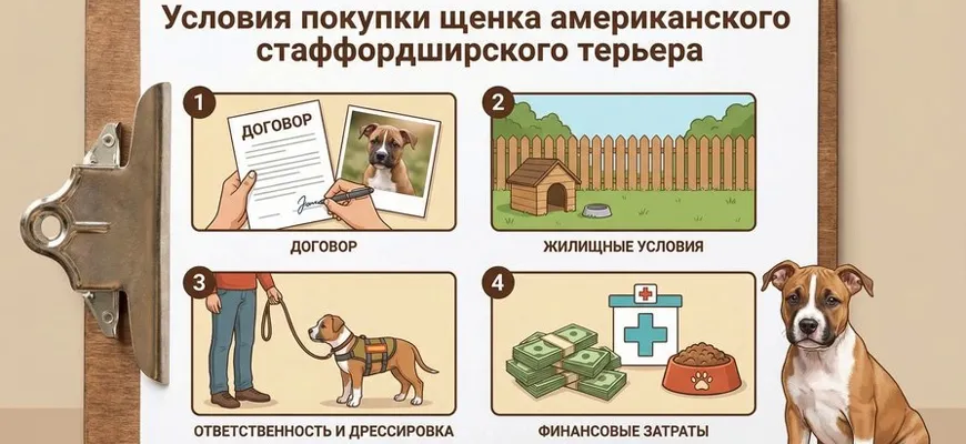 Условия покупки щенка американского стаффордширского терьера