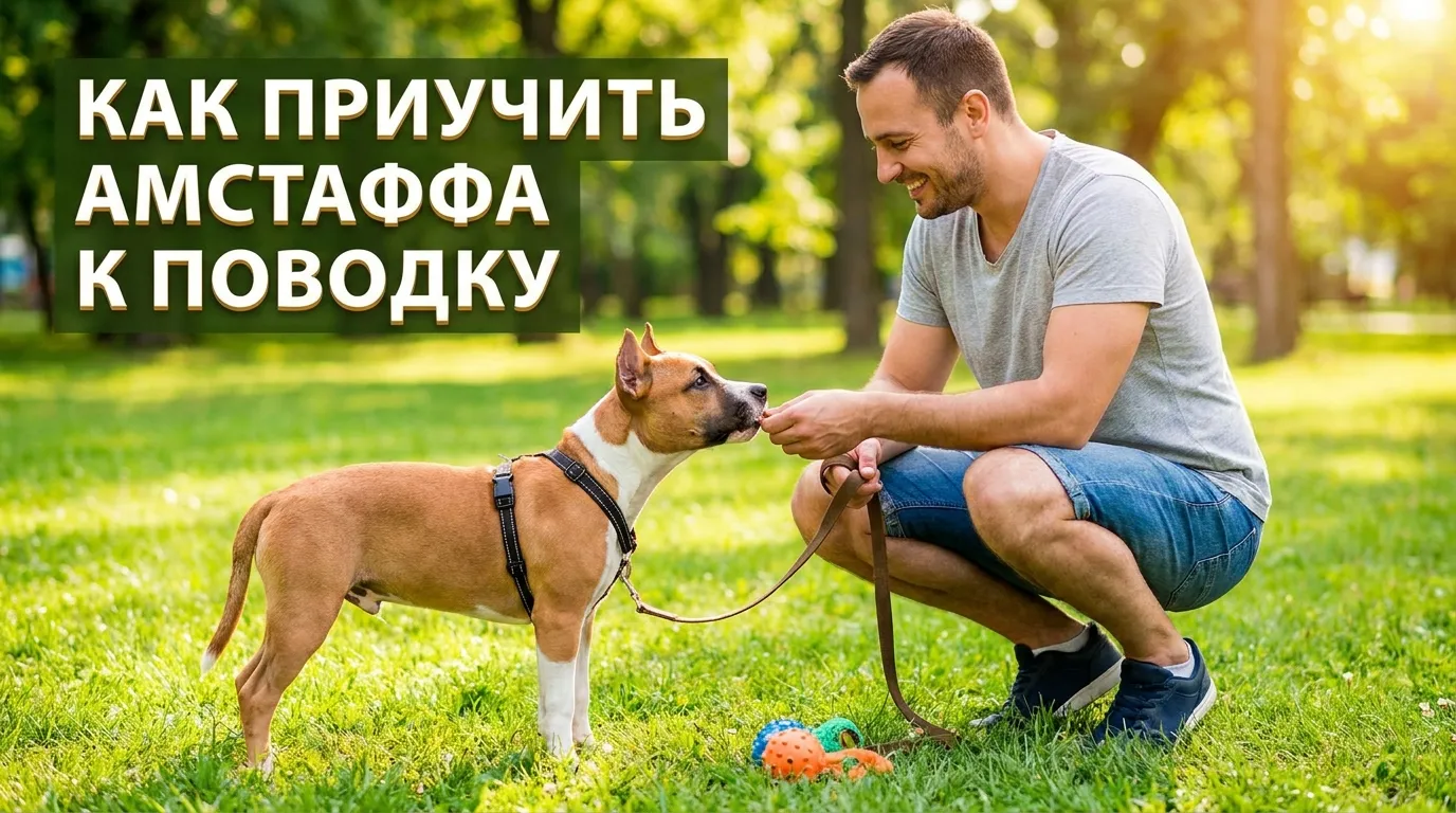 Как приучить амстаффа к поводку