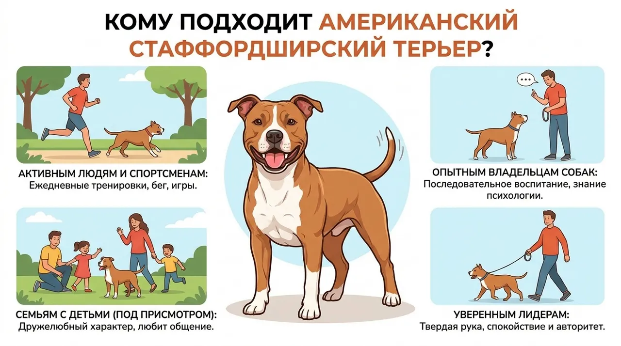 Кому подходит американский стаффордширский терьер